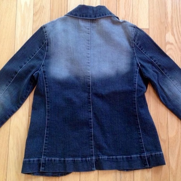 LET ME B. FADED DARK DENIM GRAY JEAN JACKET SIZE 7 - Picture 6 of 6